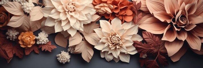 Autumn Flower Background with Muted Color Palette AI Generated