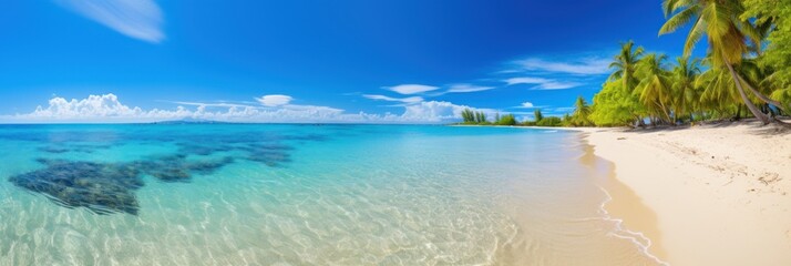 Beautiful Tropical Summer Sand Beach AI Generated