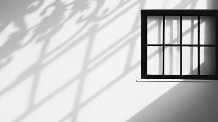 Shadow from window on white wall background