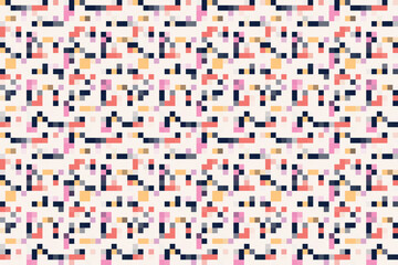 Pixelated Colorful Vibrant Geometric grid modern abstract pixel Noise Vector texture, Tile seamless pattern background