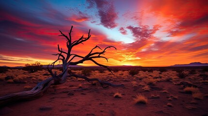 Sun setting in Arizona s Sonoran Desert near Phoenix