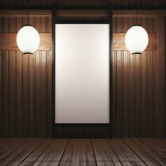 Empty Picture Frame in a Japanese Tatami Room AI Generated