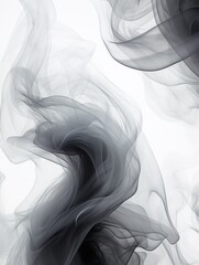 Swirling 3D Smoke in Black and White AI Generated