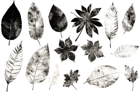 Imprints of leaves - Graphics - monoprint