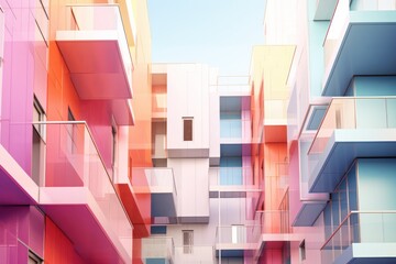 Abstract architecture in the city. AI generated