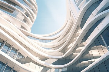 Abstract architecture in the city. AI generated
