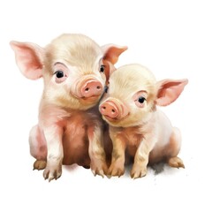 Whispering Baby Piggy with Shirt on AI Generated