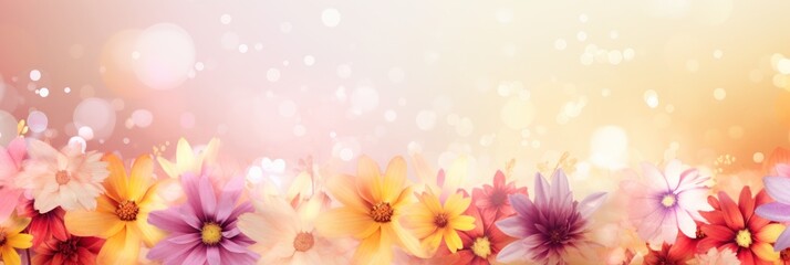 Colorful Flower Background with Copy Space AI Generated