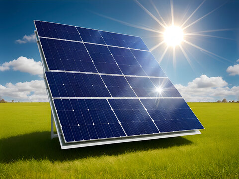 Un panel de energ&iacute;a solar. Vista de frente y de cerca. IA Generativa 