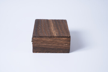 a wooden gift box isolated on a white background