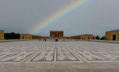 Mausoleum of Ataturk at amazing sunset , Ankara, Turkey