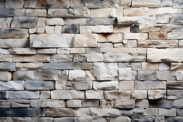 Fond de texture de mur de brique crème et blanche. Maçonnerie et revêtement de sol en pierre à l'intérieur de la conception de vieux modèles de roche, ia - obrazy, fototapety, plakaty