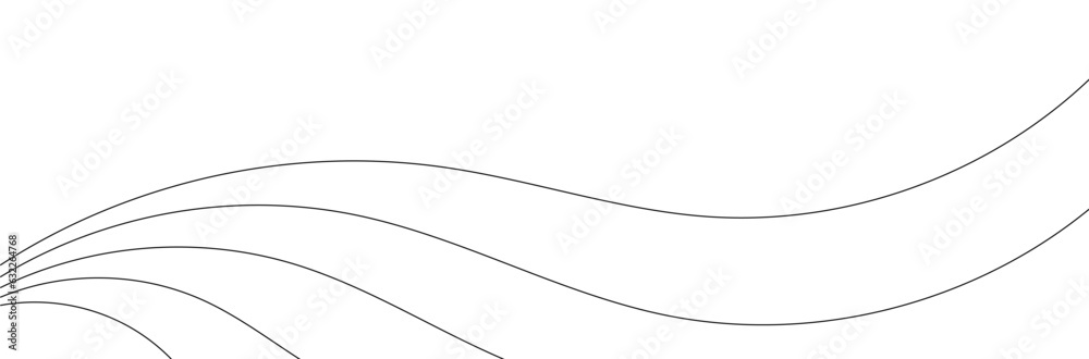 Wall mural thin line wavy abstract vector background. curve wave seamless pattern. line art striped graphic tem