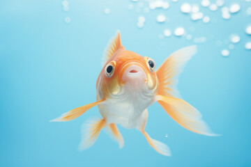 Graceful Goldfish Swimming Underwater