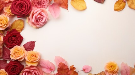 Autumn Rose Background with Textures AI Generated