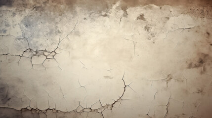 A Rough and Dirty Surface Cracked and Eroded Wall with Spiderweblike Cracks and Stains AI Generative