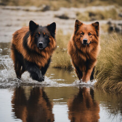 dogs in water