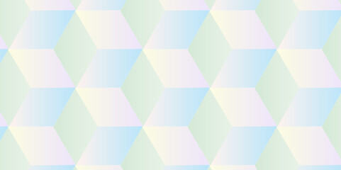 Seamless pattern blue soft yellow triangle and cube vector background. colorfull ornament. Simple curved blue and gradiant lines with repeat stripes texture. Light modern simple wallpaper texture.