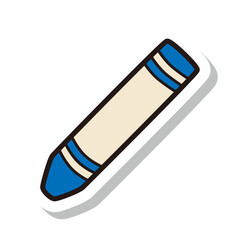 クレヨン ラベル 線画 青