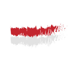 Indonesian Flag with Brush paint texture