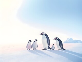 Gemeinsam durchs Eis: Die reizende Pinguinfamilie