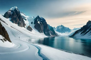 Foto op Plexiglas winter mountain landscape , glaciers in the mountains © Ayesha
