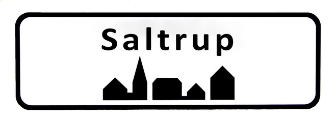 City sign of Saltrup - Saltrup Byskilt