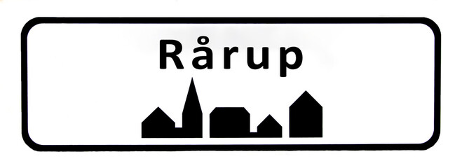 City sign of Rårup - Rårup Byskilt