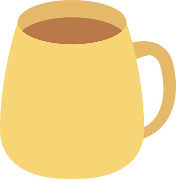 Colorful flat mug illustration. PNG with transparent background