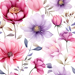 Blooming in Elegance: A Floral Watercolor Seamless Pattern