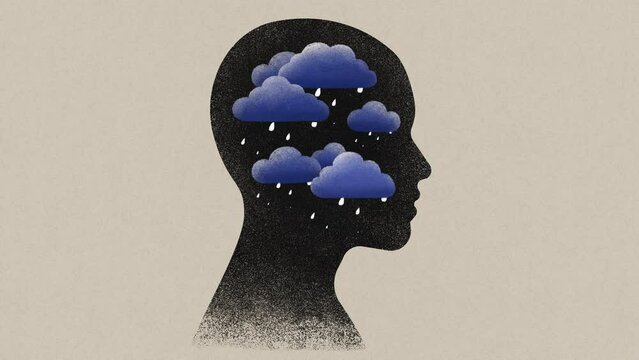 Psychotherapy session, Anxiety, Depression, Mental health, Psychological Help, Psychiatrist Consulting Patient. Psychology. Mind, Brain,Thoughts. 2d flat Animation