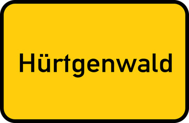 City sign of Hürtgenwald - Ortsschild von Hürtgenwald