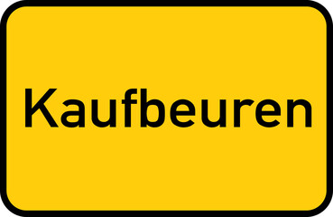 City sign of Kaufbeuren - Ortsschild von Kaufbeuren