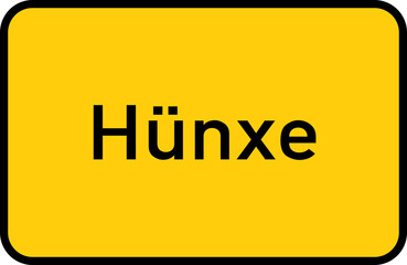 City sign of Hünxe - Ortsschild von Hünxe