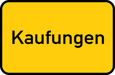 City sign of Kaufungen - Ortsschild von Kaufungen