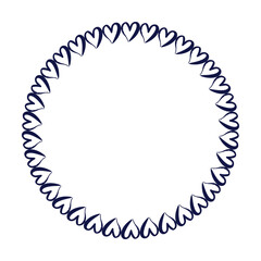 Heart circle frame border for decorative vintage element for design in vector illustration