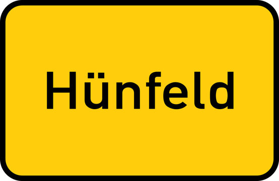City sign of Hünfeld - Ortsschild von Hünfeld