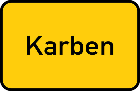 City sign of Karben - Ortsschild von Karben