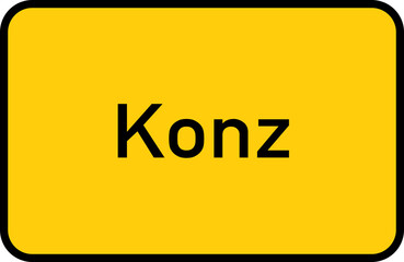 City sign of Konz - Ortsschild von Konz