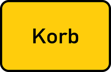 City sign of Korb - Ortsschild von Korb