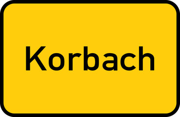 City sign of Korbach - Ortsschild von Korbach