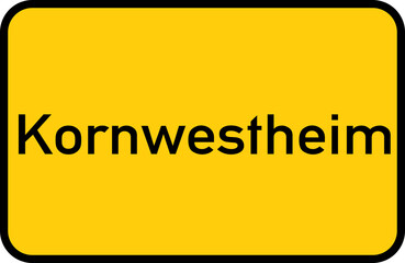 City sign of Kornwestheim - Ortsschild von Kornwestheim
