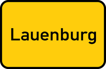 City sign of Lauenburg - Ortsschild von Lauenburg
