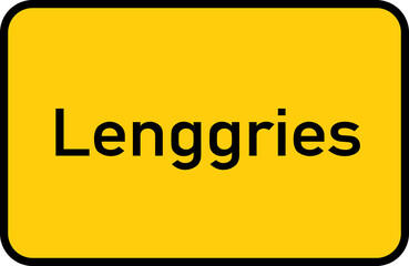 City sign of Lenggries - Ortsschild von Lenggries