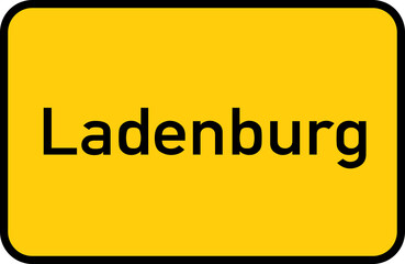 City sign of Ladenburg - Ortsschild von Ladenburg