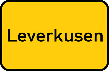 City sign of Leverkusen - Ortsschild von Leverkusen