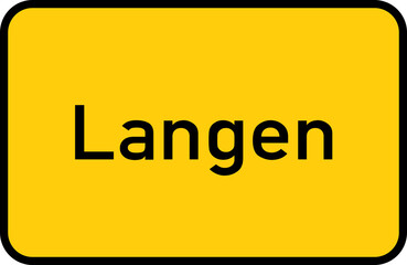 City sign of Langen - Ortsschild von Langen