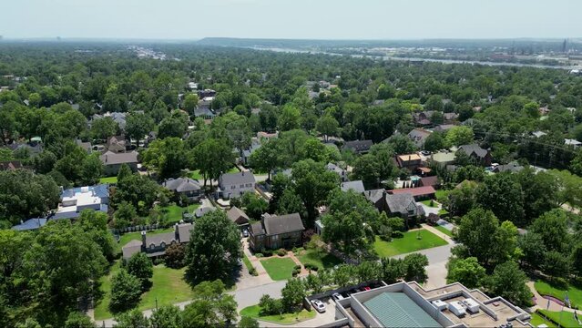 Aerial view of the Tulsa cityscape