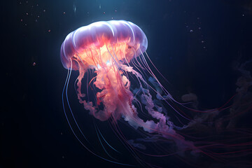 Luminescent jellyfish in the ocean
