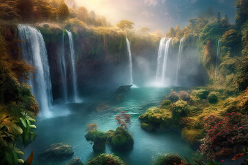 Dreamy waterfall, generative ai